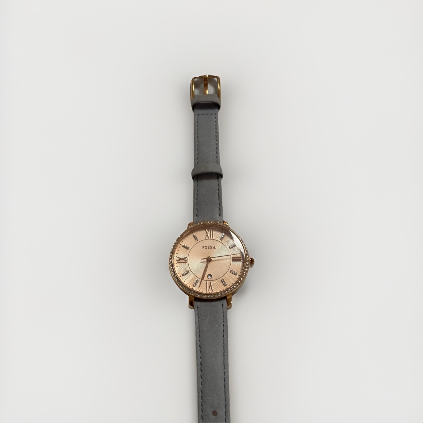 Fossil Women’s Rose Gold Light Pink Jacqueline Leather Strap Watch