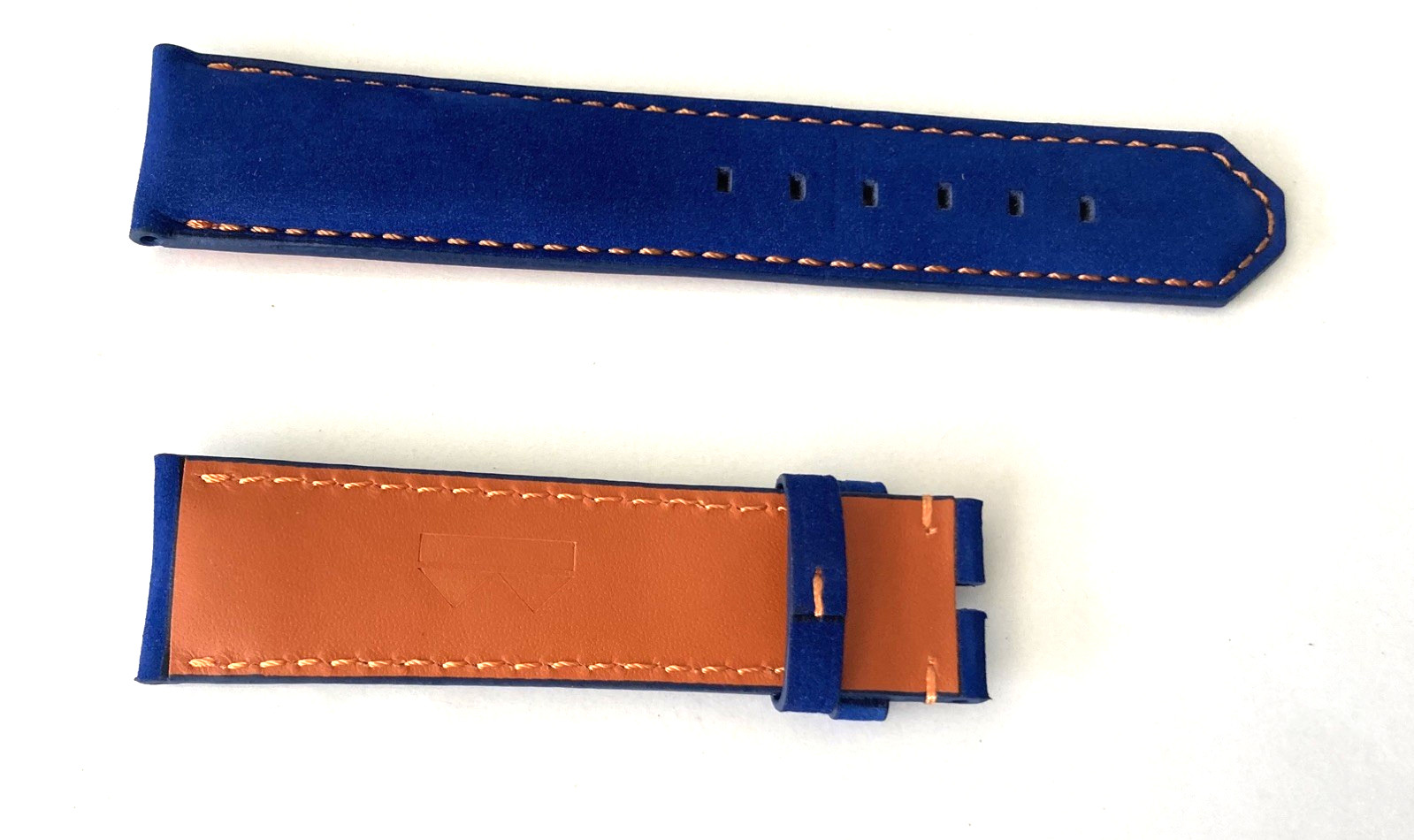 To Fit; TAG Heuer Formula 1 – Leather Blue Watch Strap with ORANGE STITCHING