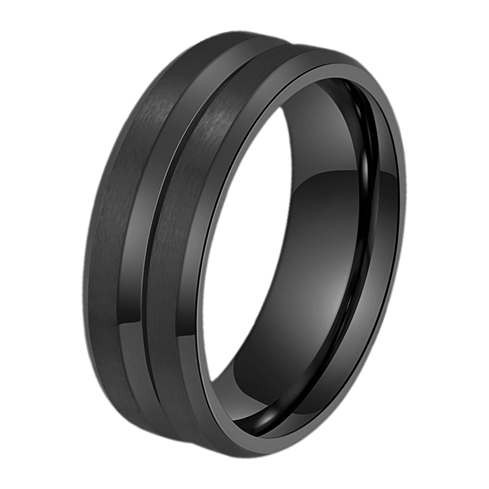 Couples His&Hers Stainless Steel Ring Set Cubic Zirconia Stacking Wedding Band