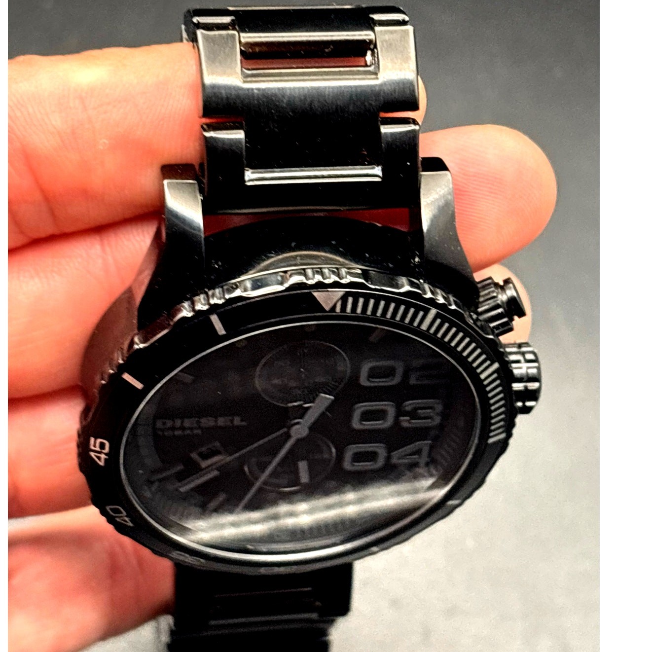 Diesel DZ4326 Men’s Double Down Chronograph Black Stainless Steel Watch NWOT