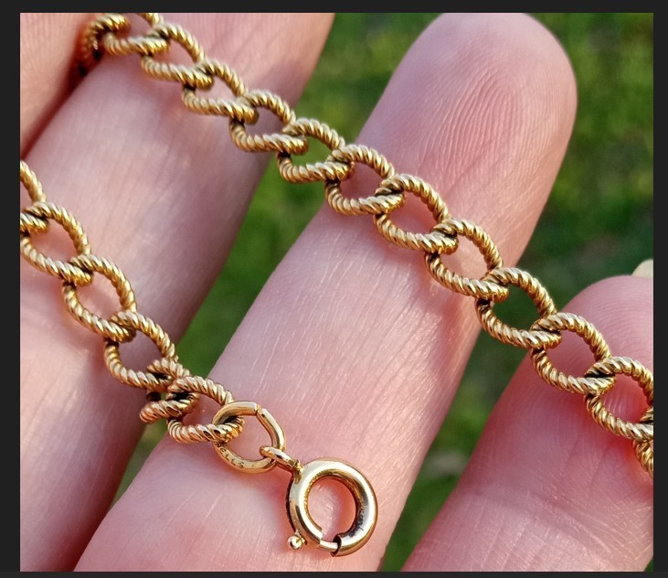 Vintage 12kt Rose Gold Filled GF Fancy Link Bracelet 6g, 7in., Signed Wells