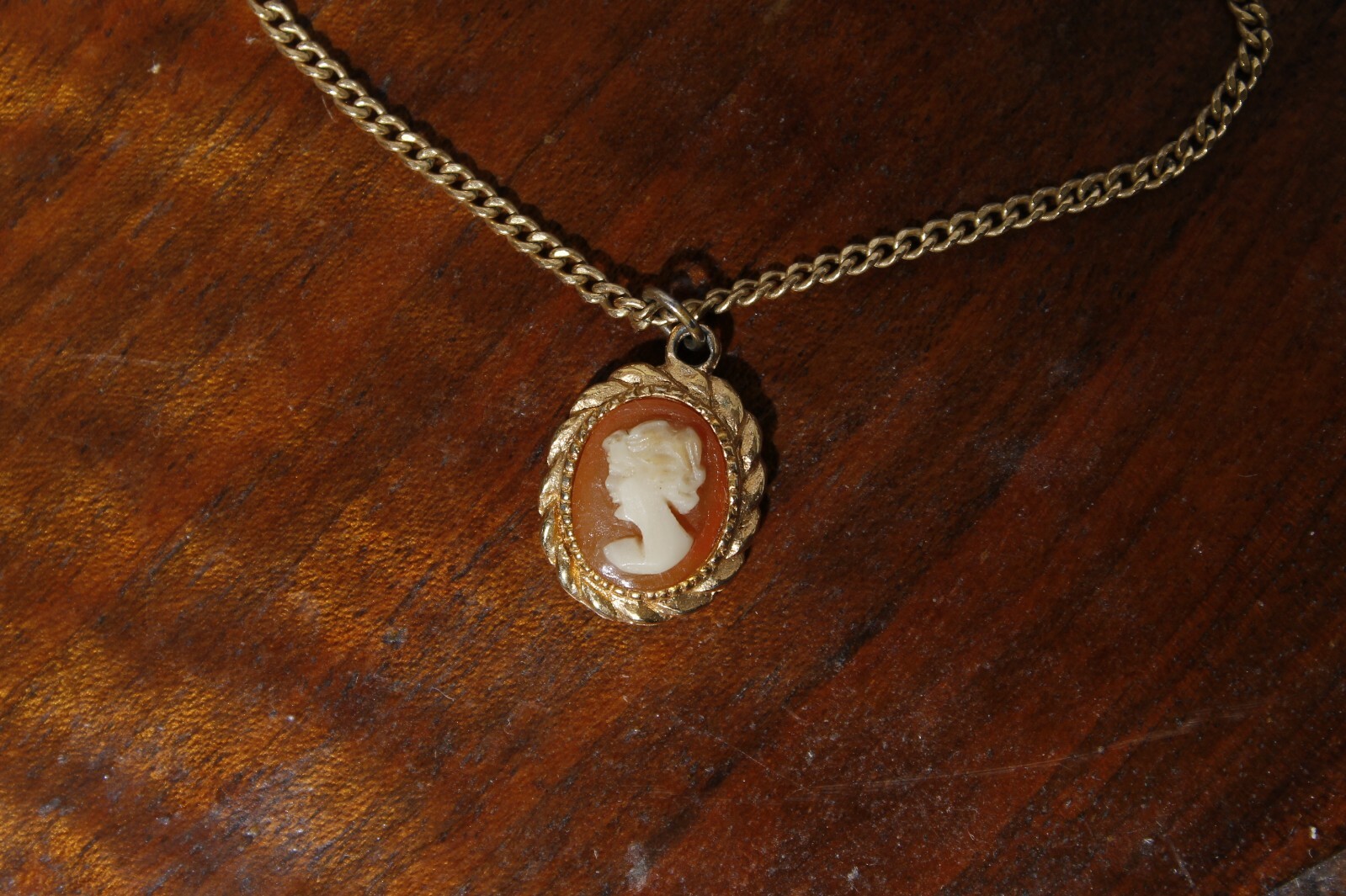 Speidel 12k Gold Filled Left Facing Cameo Pendant Necklace