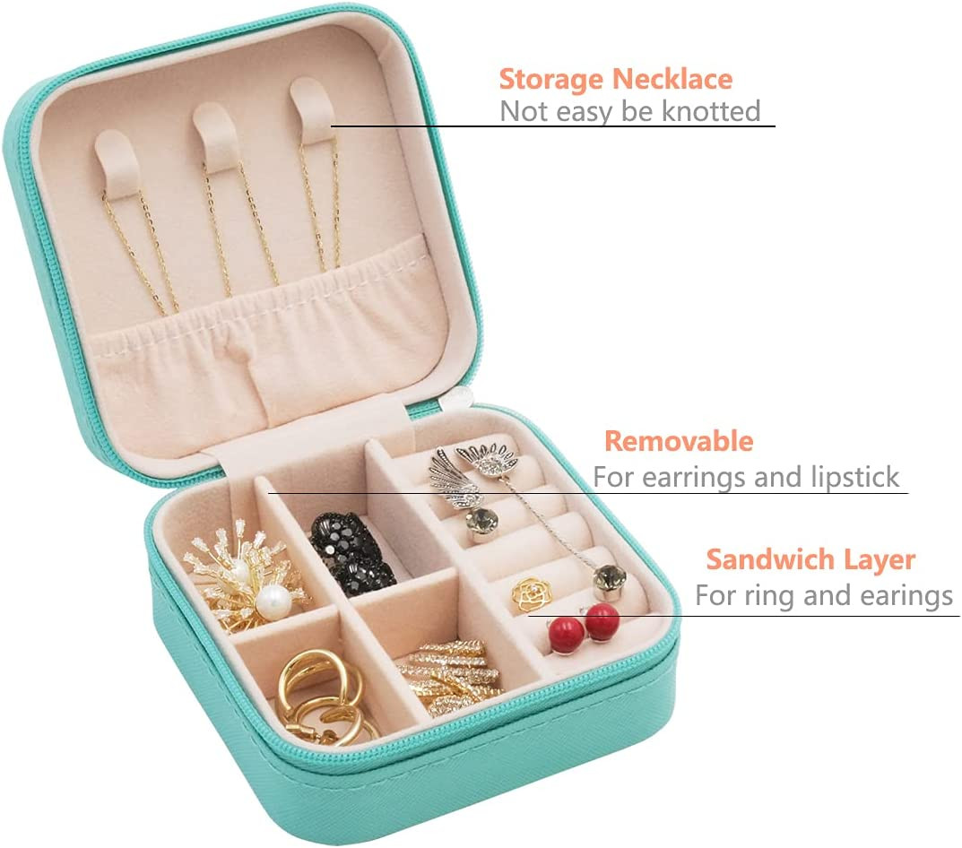 Mini Jewelry Travel Case, Small Portable Jewellry Organizer Box Portable Display