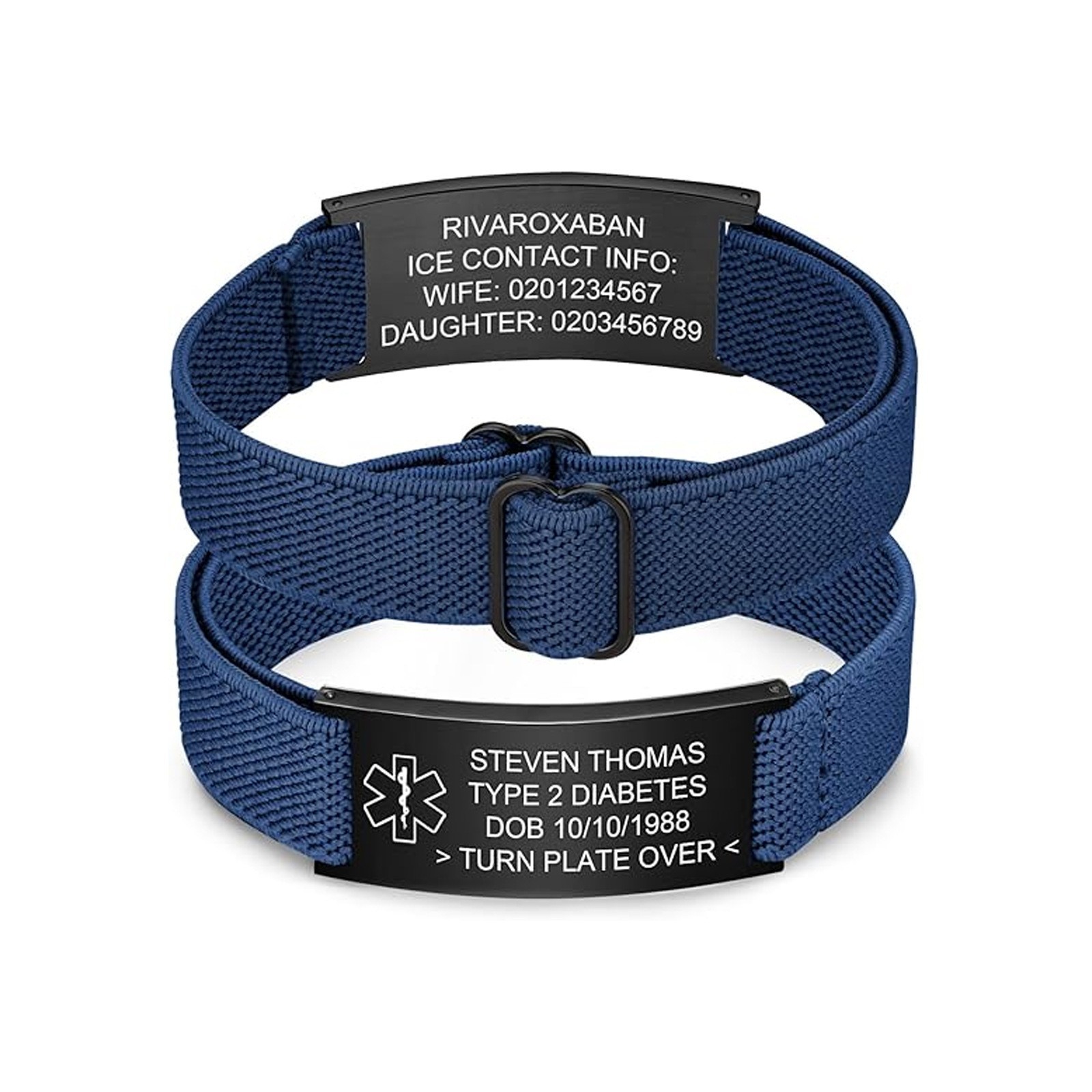 Free Engraving Personalized Medical Alert Bracelet Stainless Steel Wristband