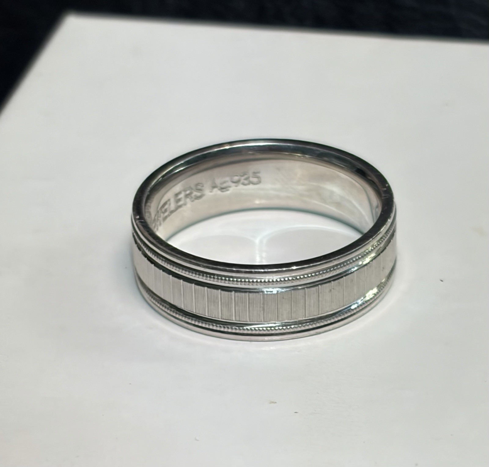 935 argentium silver Satin Finished Band 7mm Size 10