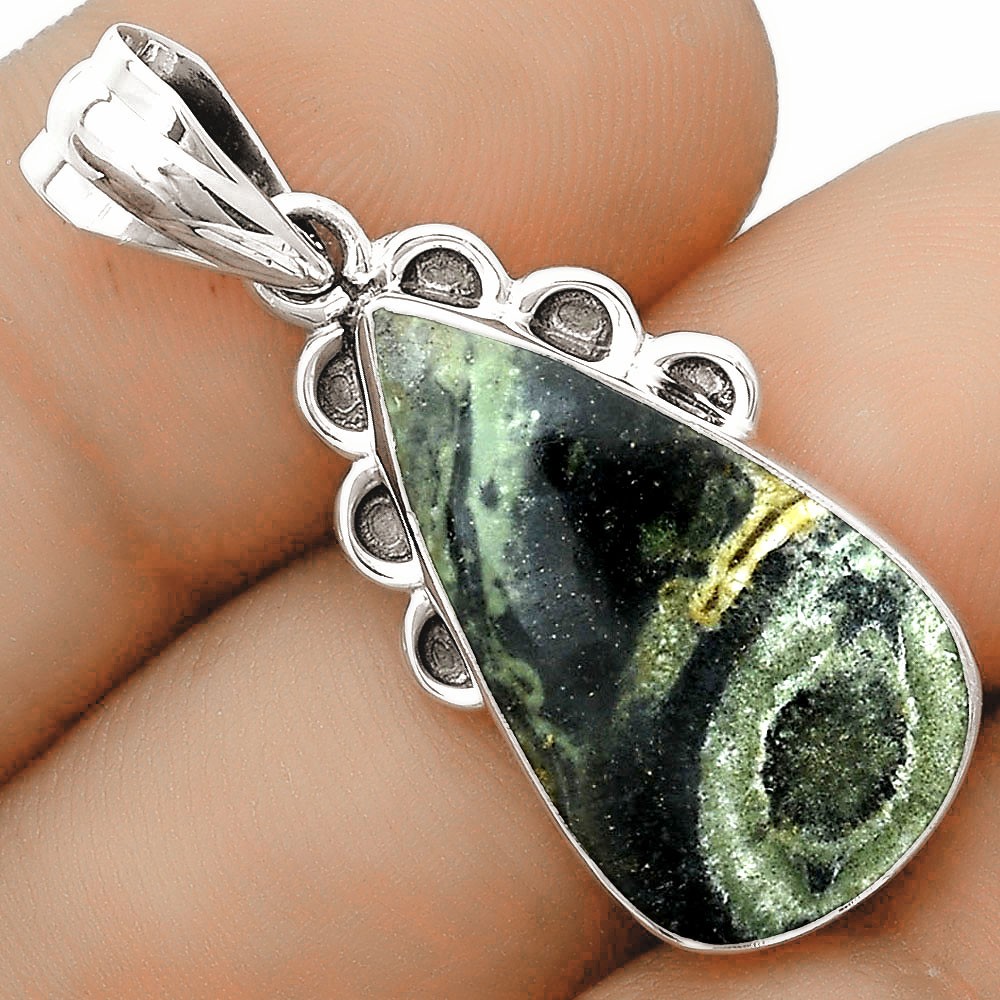 Natural Star Galaxy Jasper 925 Sterling Silver Pendant Jewelry P-1085