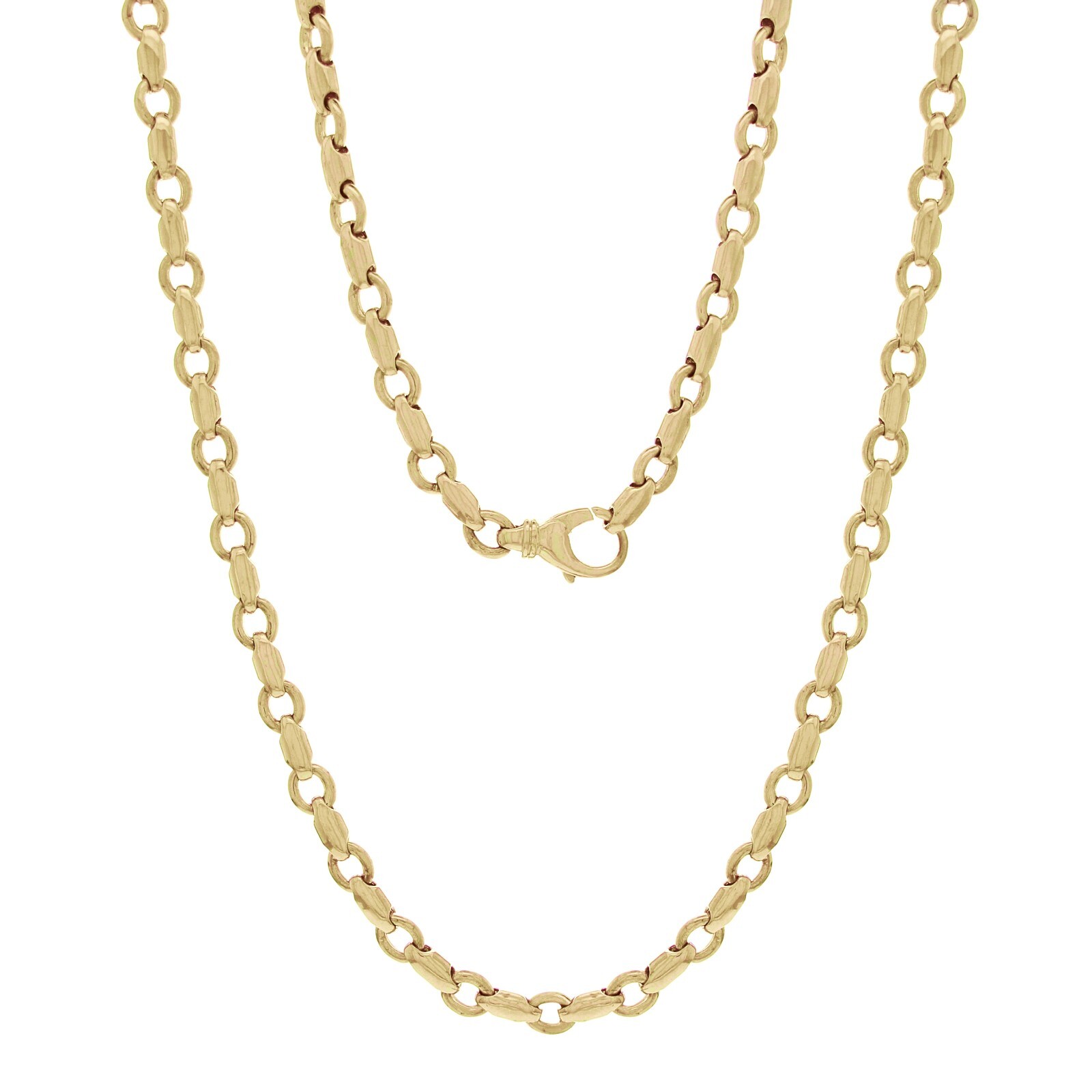 10k Yellow Gold Solid Handmade Fashion Link Chain Necklace 26″ 6.5mm 57 grams