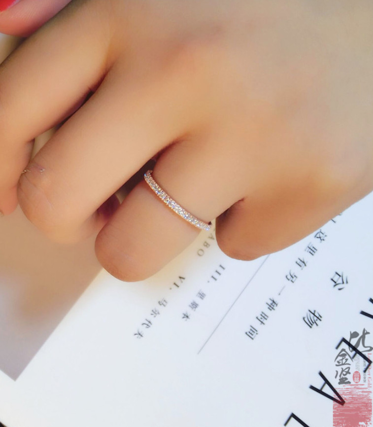 White Gold Plated Woman Girl Eternity Infinity Tennis Forever Love CZ Ring PE24