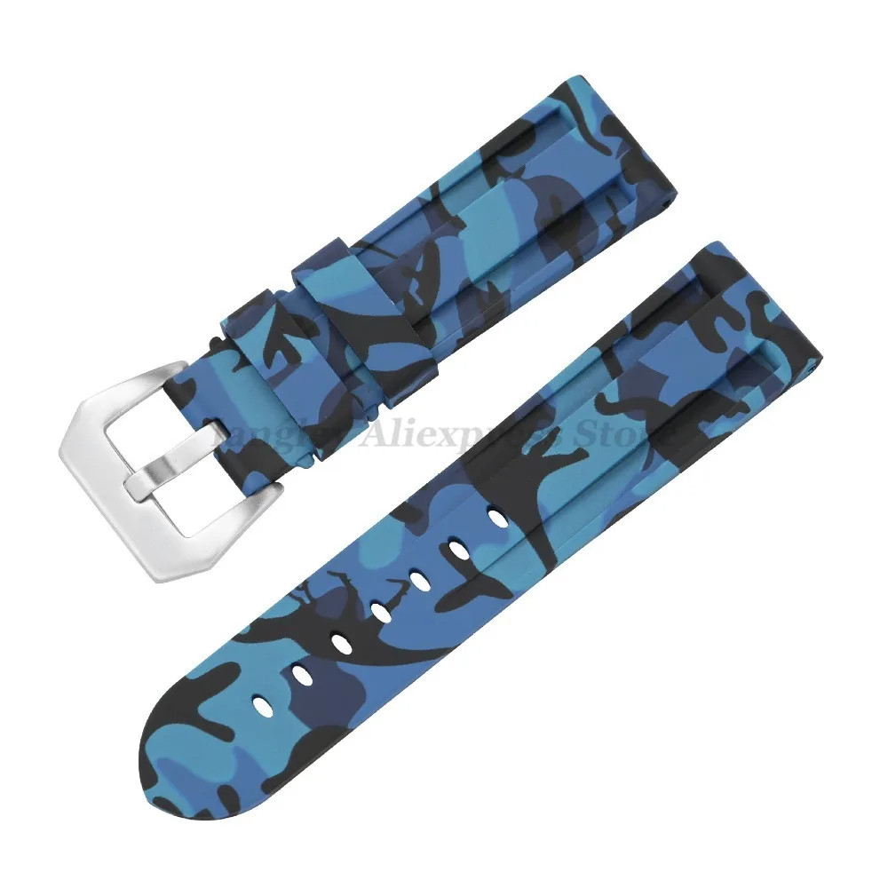 Camouflage Silicone Strap 20-26mm for Panerai Omega Seiko Rubber Wristband