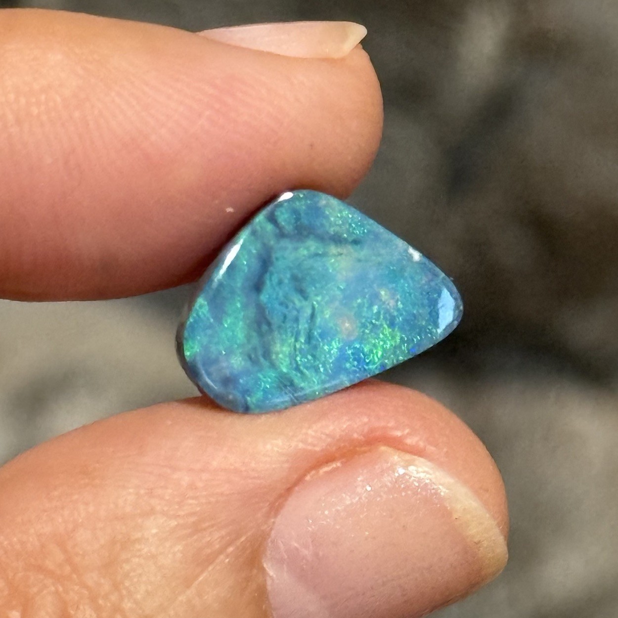 4.2ct 14.5×10.5×3.7mm Fine Teal Blue Green Australian Doublet Opal Cabochon Gem