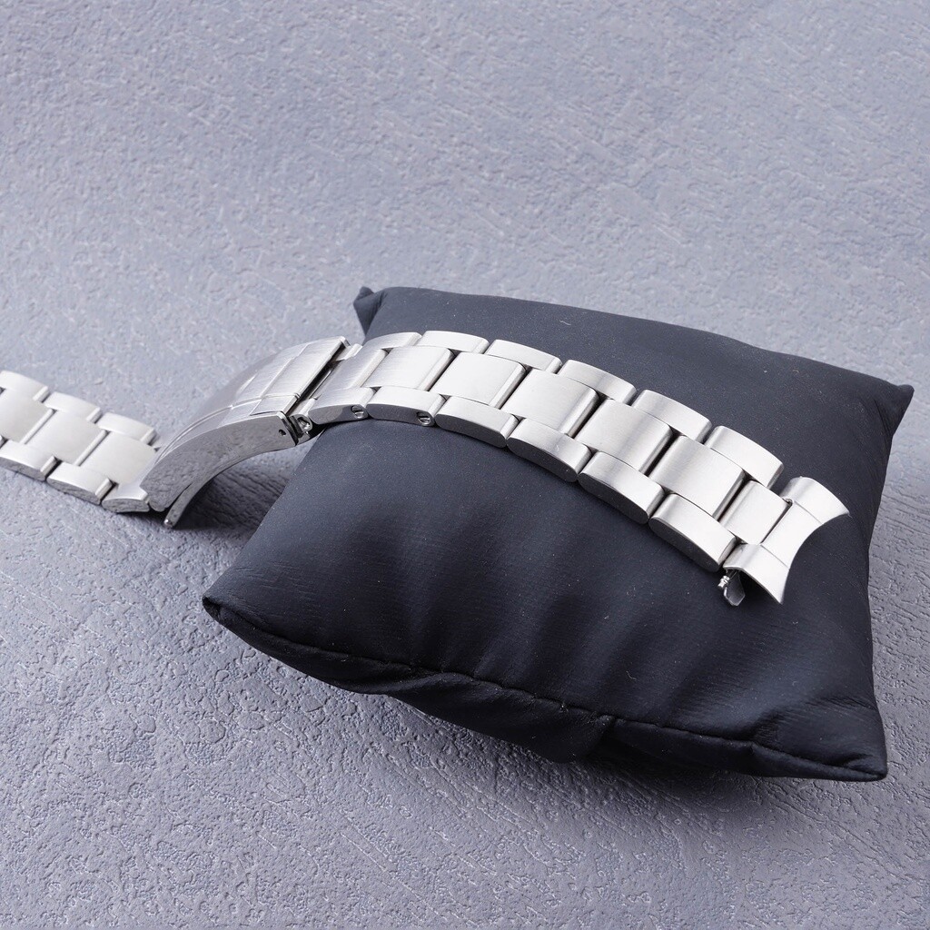 For Seiko 5 SNK361 Silver Brushed Watchband Bracelet Deployment Clasp 18mm