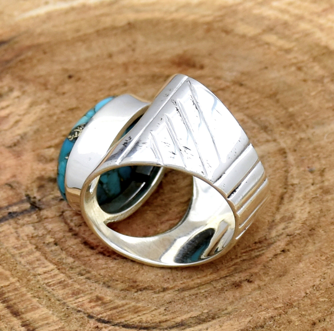 Blue Copper Turquoise Gemstone 925Sterling Silver Beautiful Ring All Size SR1284