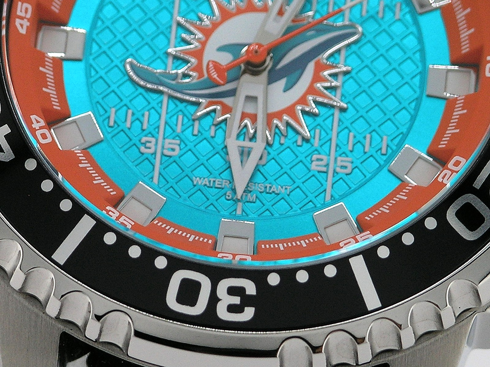 NEW INVICTA 48102 NFL MIAMI DOLPHINS STEEL SILICONE SPORTS WATCH QUARTZ 48MM C