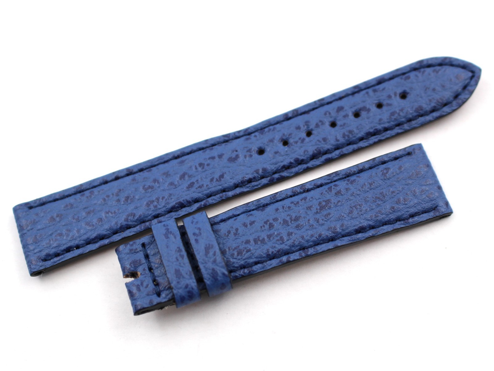 Blue Shark Leather Strap Jeans Matte 18/16mm Excellent Quality Limited Edition