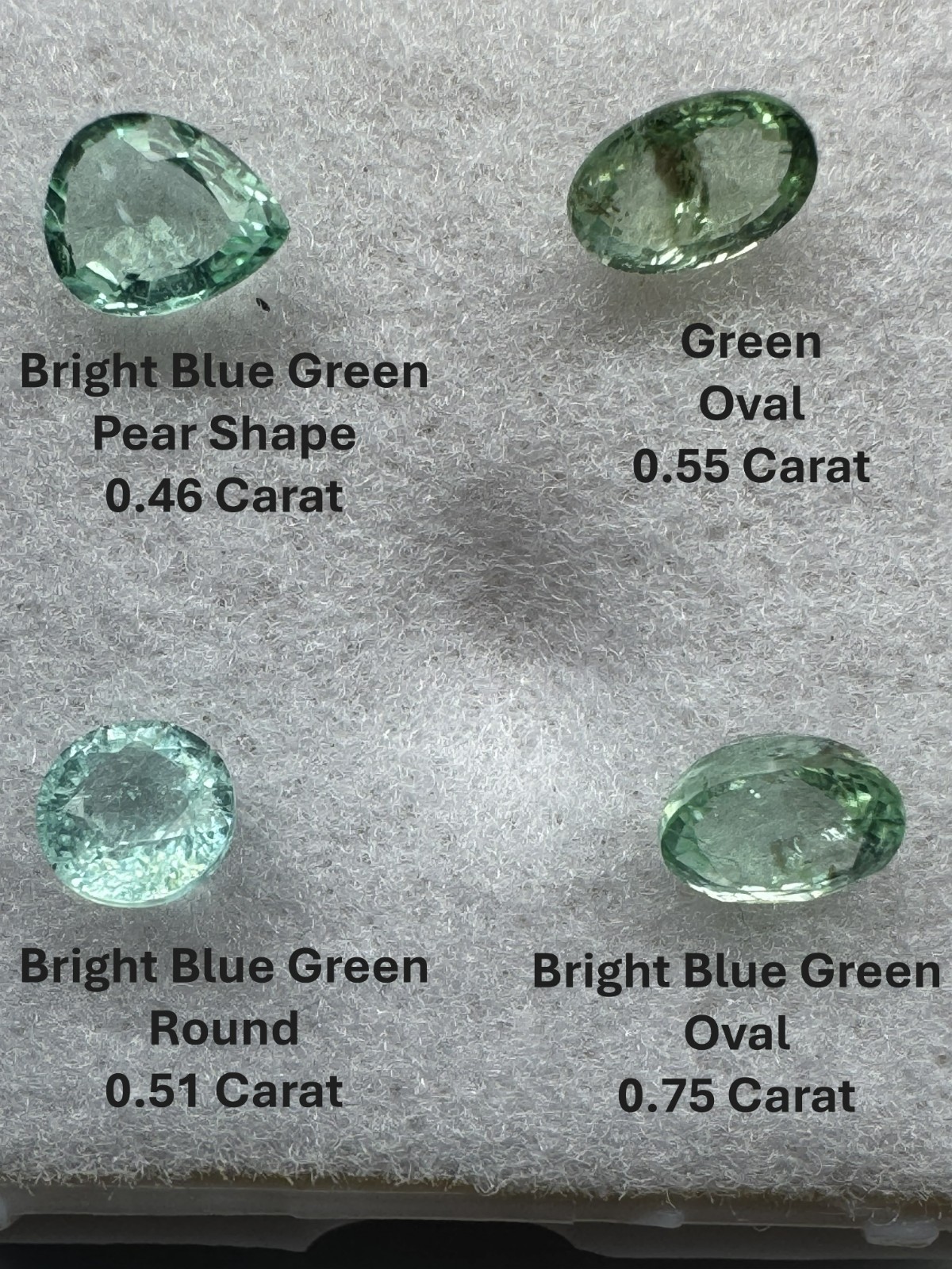 4 PARAIBA TOURMALINES. PRECIOUS GEM INVESTMENT LOT #29: 2.27 Total Carat Weight