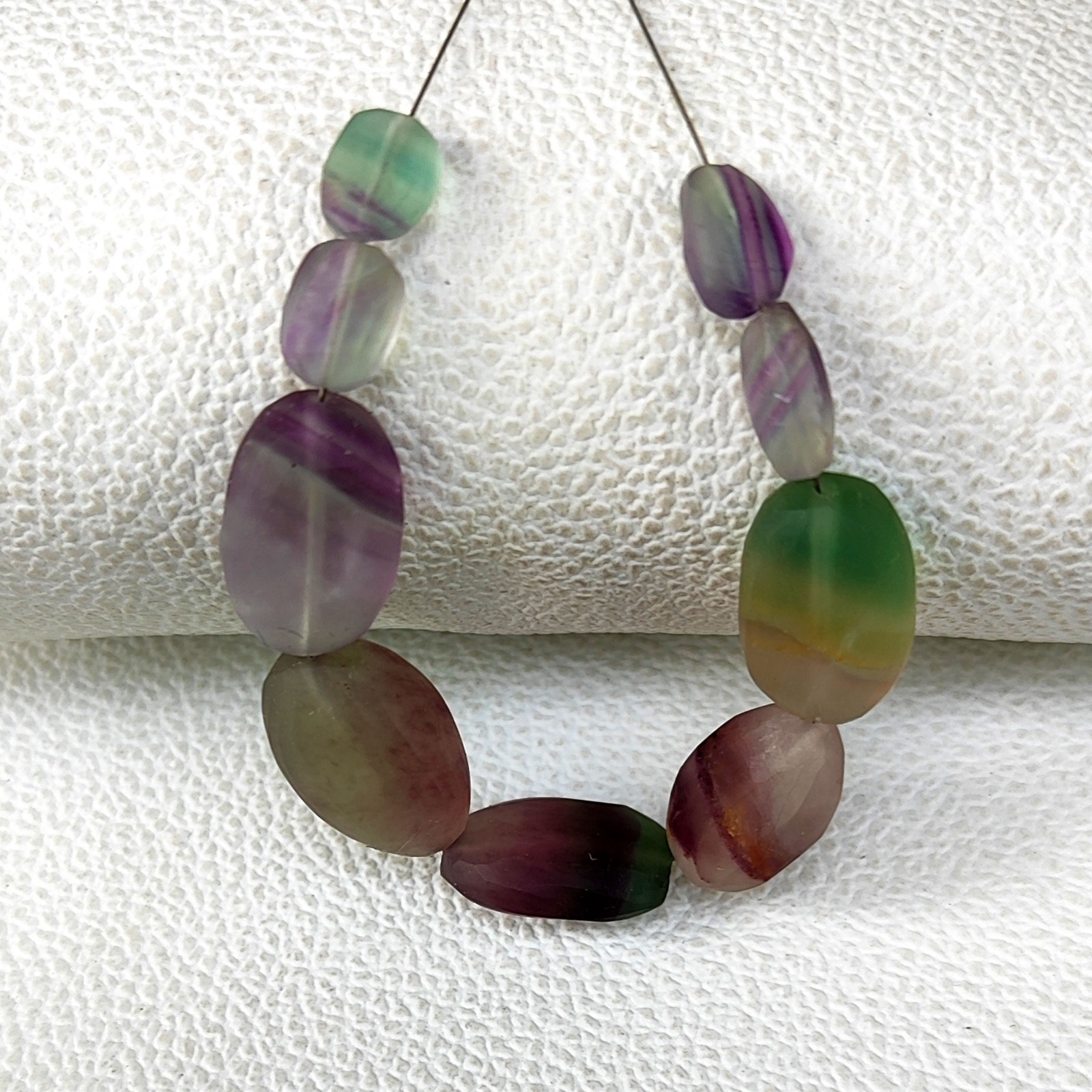 9-19 mm Rainbow Fluorite Unpolished Nugget Beads 5″ Strand Natural Brazil Origin