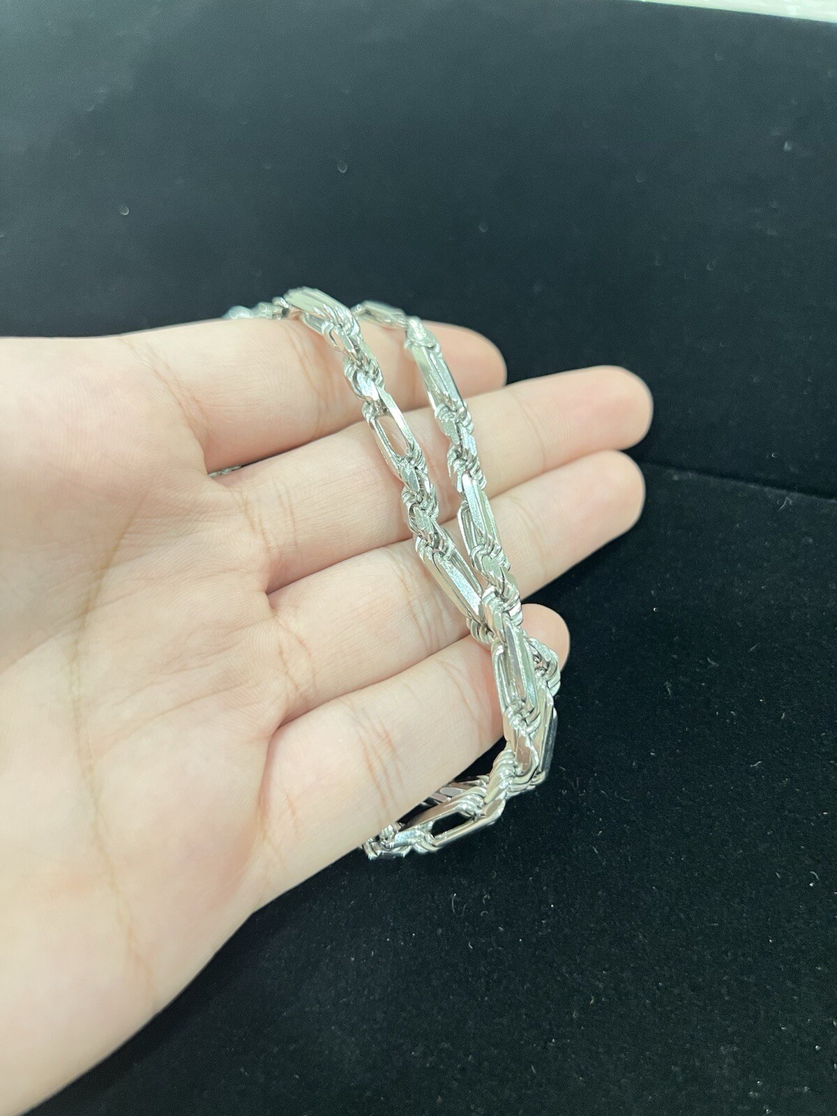 925 Silver 6mm Fiagope 26¨ Chain Rhodium Plated Mens Womens Necklace real silver