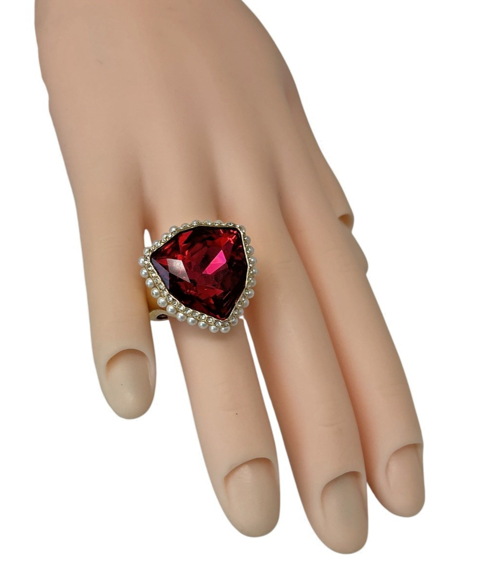 Swarovski Lucky Goddess Cocktail Ring Red, Size 50-55