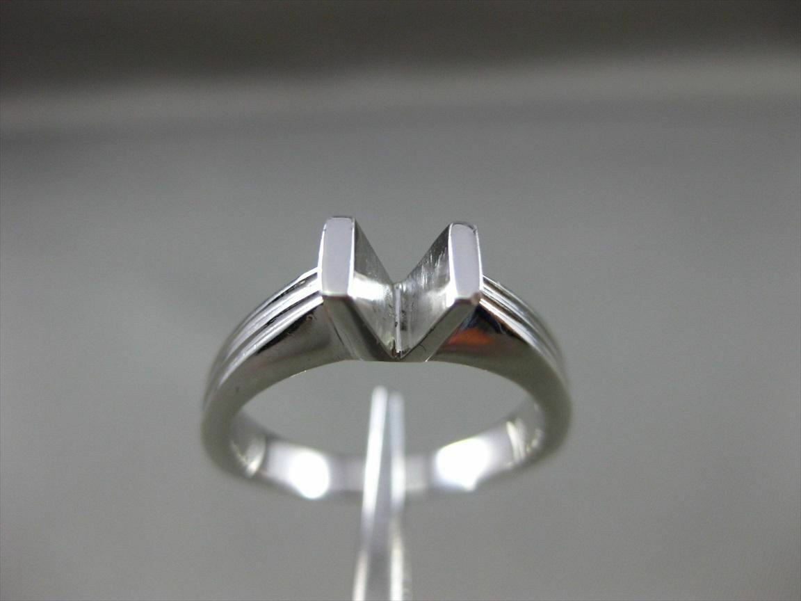 ESTATE PLATINUM 3D TENSION SOLITAIRE SEMI MOUNT ENGAGEMENT RING #24605 4mm WIDE