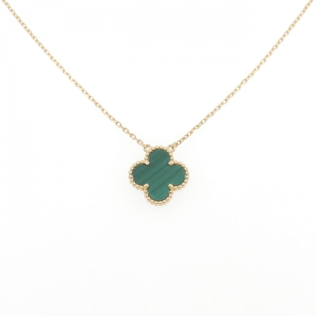 Van Cleef & Arpels Alhambra Malachite K18YG L:42-47cm Necklace Pre Owned [U0712]