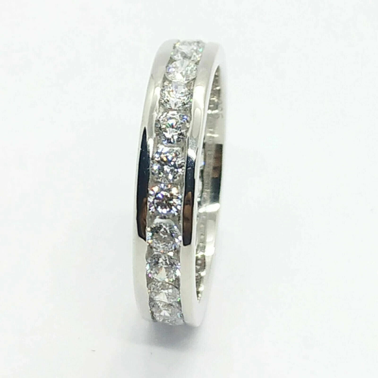 Men’s 2.50 Ct Round Moissanite Anniversary Wedding Band Real 925 Sterling Silver