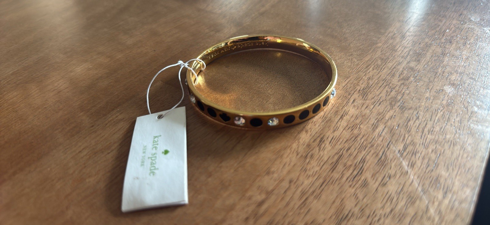 Kate Spade Bracelet Bangle “Spot the Spade” Gold Tone Bracelet