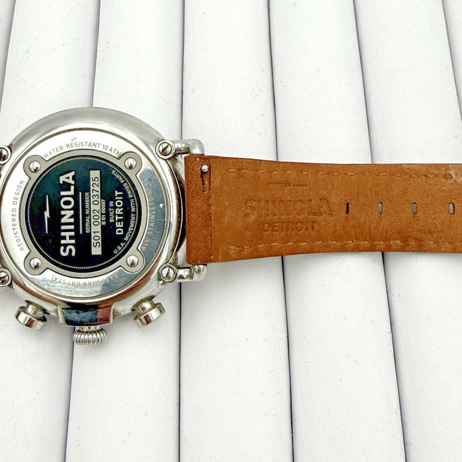 Men’s Shinola Runwell Slate Blue Dial and Tan Leather Strap Wristwatch