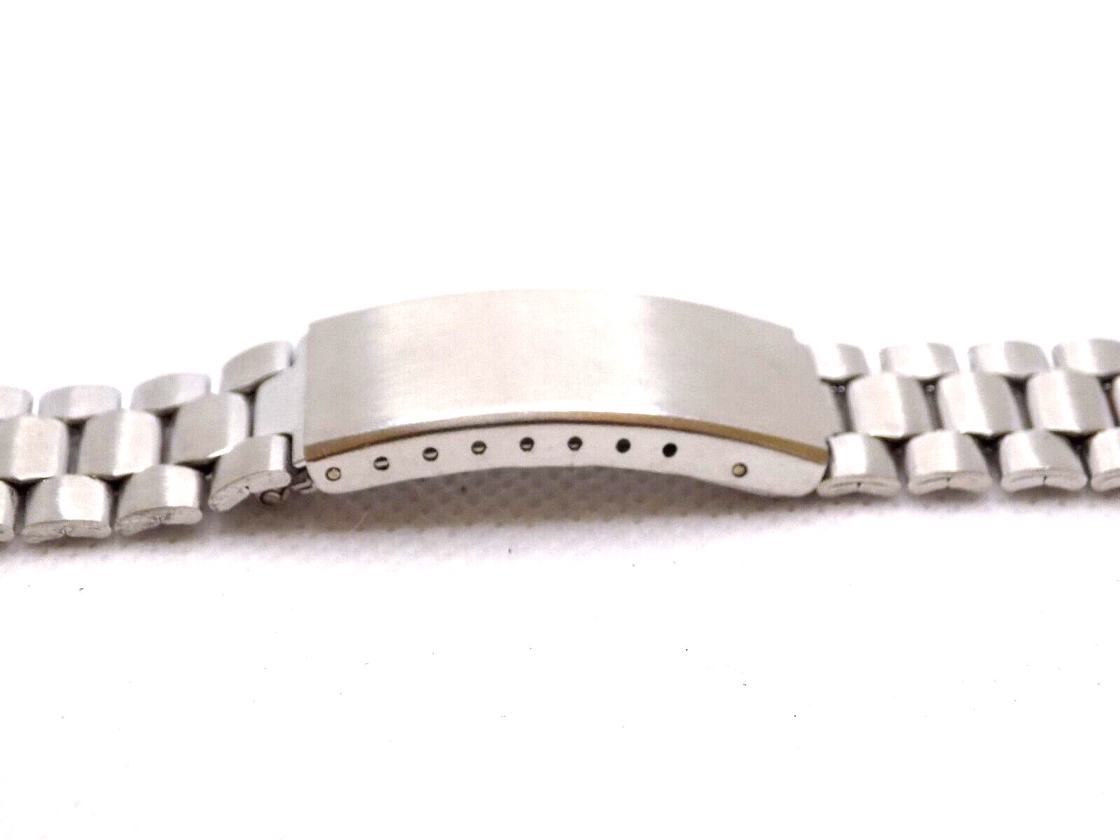 Vintage 1970s Space Age Coffin Link Watch Band Bracelet Adjustable 17~23 mm NOS