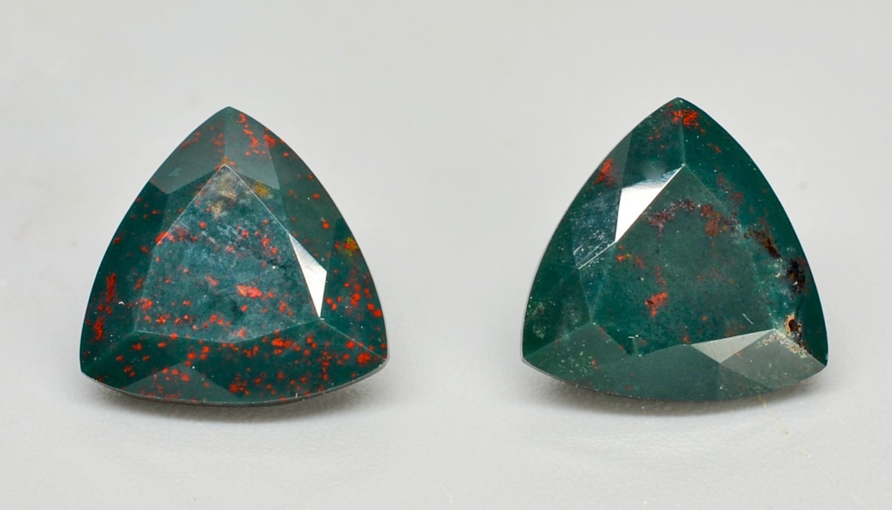 Bloodstone Pair 5.43 Trillion Cut 10.00 x 10.00 mm India n1057