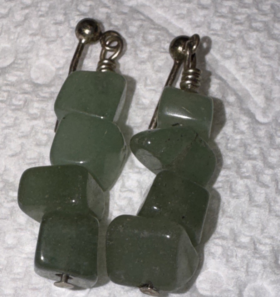Handmade Natural Jade Modern Style simple Elegant Design Earrings