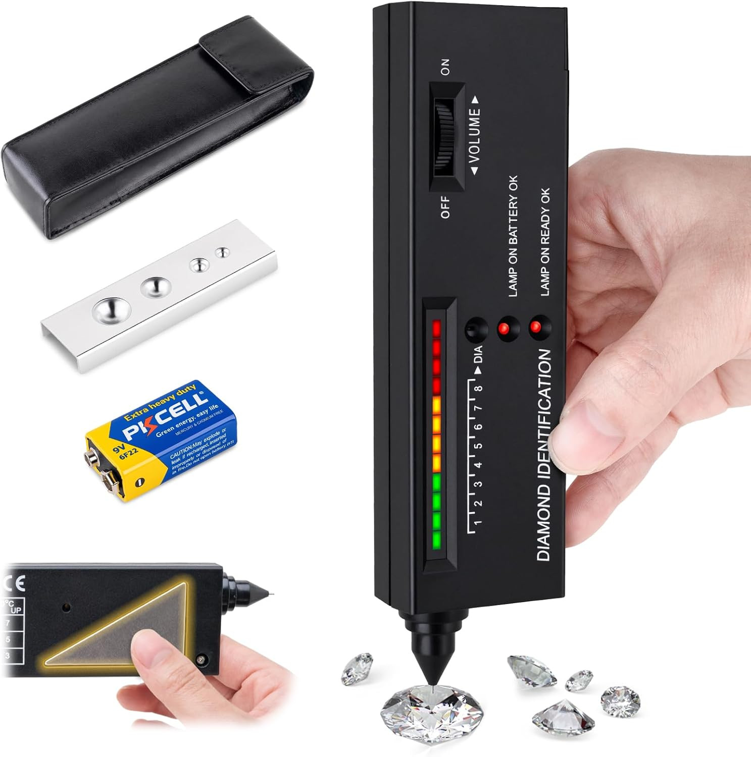 Diamond Tester Pen Gemstone Jewelry Tester High Accuracy Battery Included Tool
