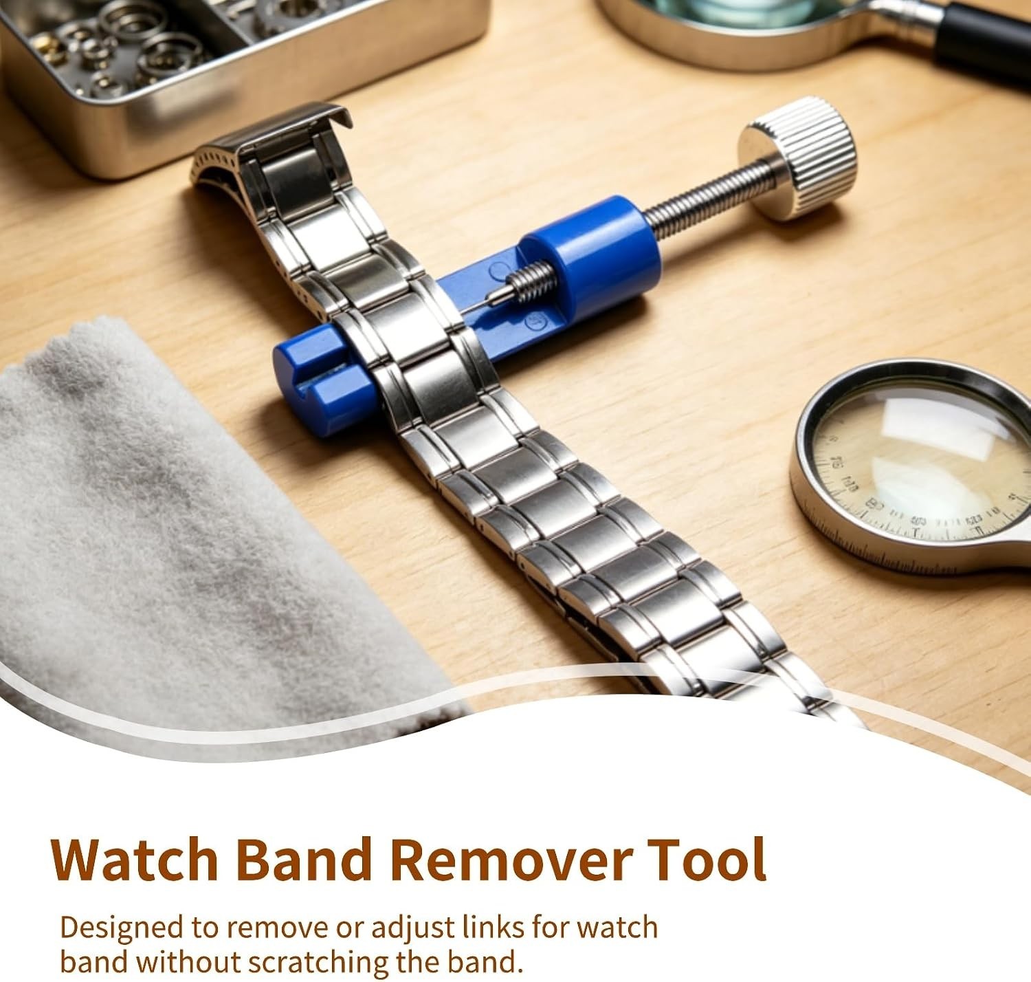 Professional Watch Link Removal Kit with 10 Spare Pins for Easy Resizing