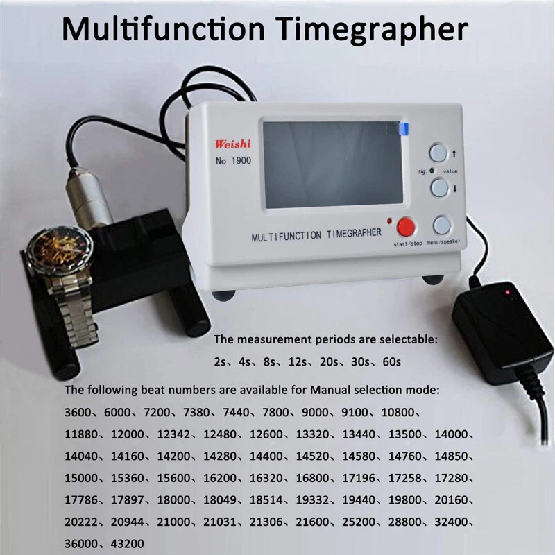 Weishi No.1900 Timegrapher Mechanical Watch Timing Machine Multifunction New