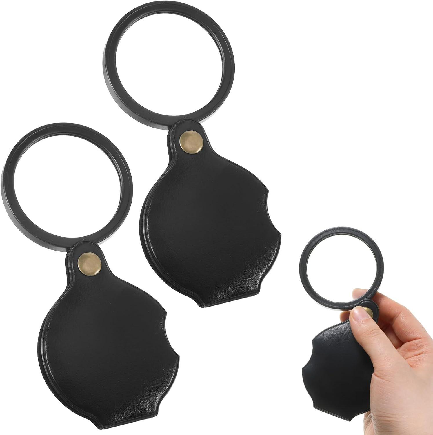 2-Pack 10X Pocket Magnifying Glasses for Reading, Travel, and Close Work
