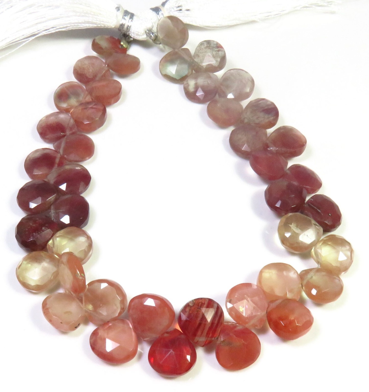 Andesine Labradorite Heart Natural Gems Faceted Beads 8-8.5mm 8″Strand LC-1322