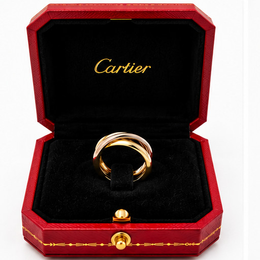 Authentic Cartier Trinity Ring 18K Gold 3-Tone Size 49 US 5