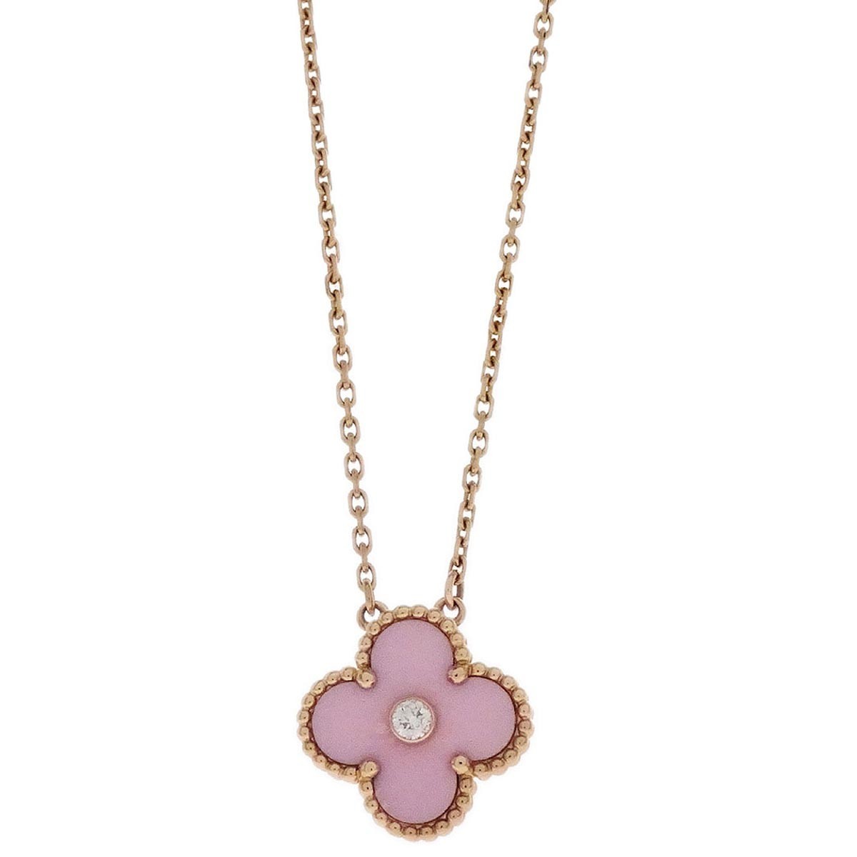Van Cleef & Arpels Alhambra Pendant Necklace Sable Diamond Au750 Jewelry 135726