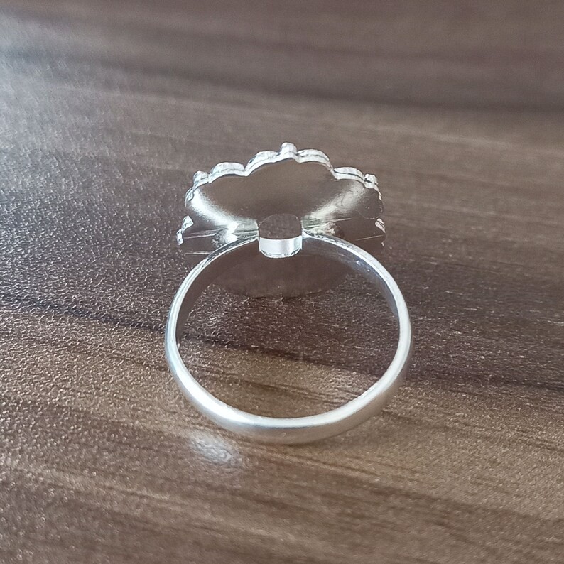 925 Sterling Silver 10x12mm Oval Collet Ring Blank DIY Jewelry Setting Handmade