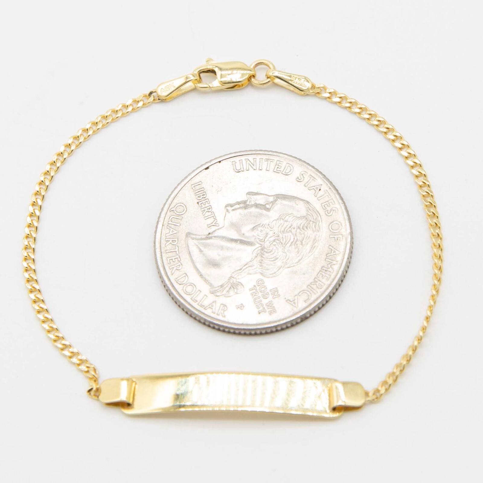 Kids Engravable ID Miami Cuban Bracelet Real 10K Yellow Gold 6″