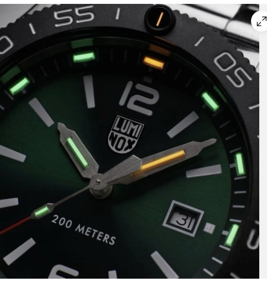 Swiss Luminox XS.3137 Pacific Diver Green Dial Tritium Stainless Mens 44mm Watch
