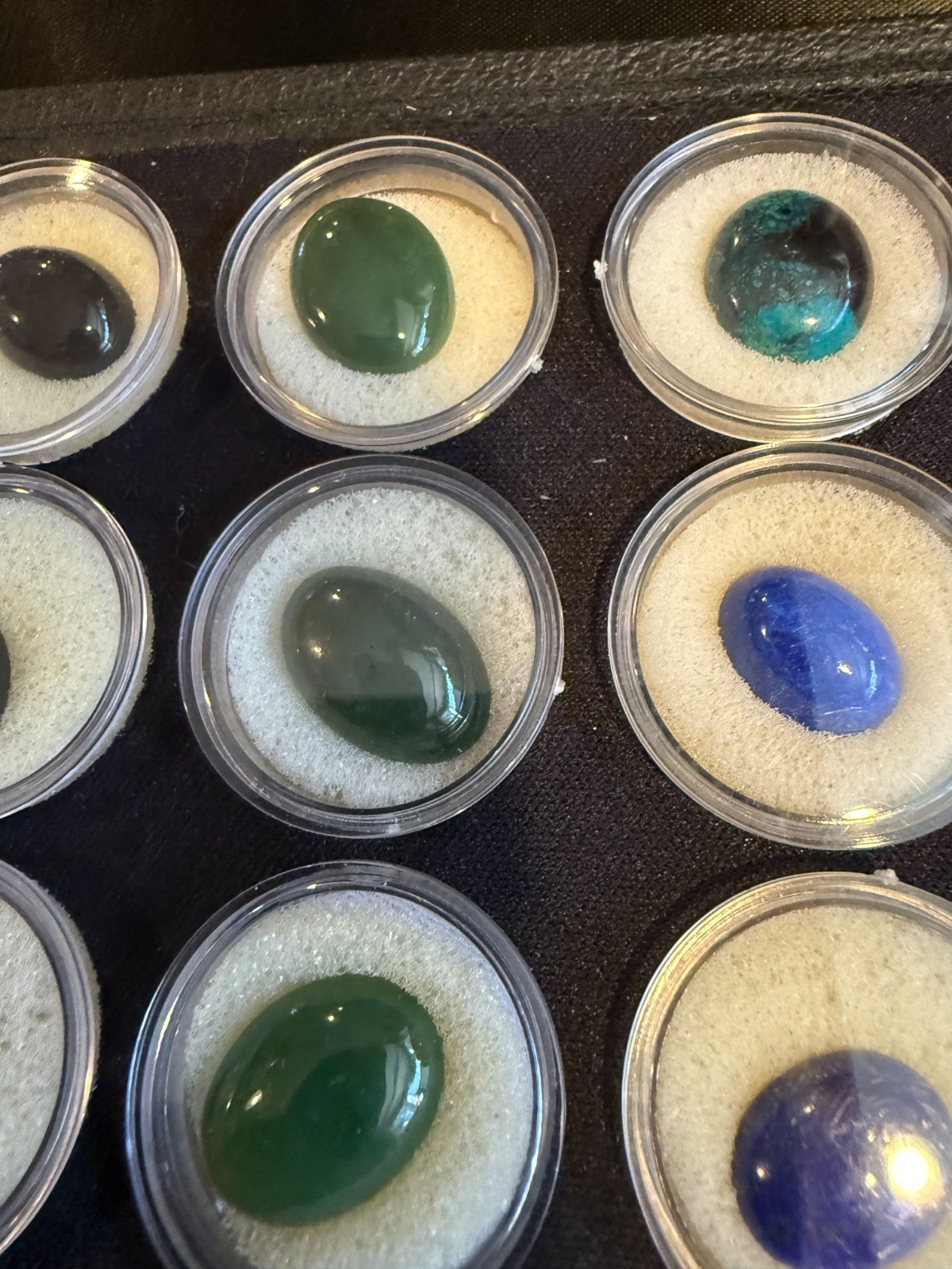 Assorted Mix Of Loose Faceted Gemstones By JTV (15 TOTAL) IN BLACK BOX EACH SEAL