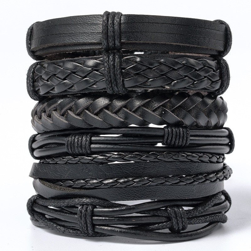 12/30 Wholesale Lot Hot Unisex Handmade Braided PU Leather Bracelet Wristband US