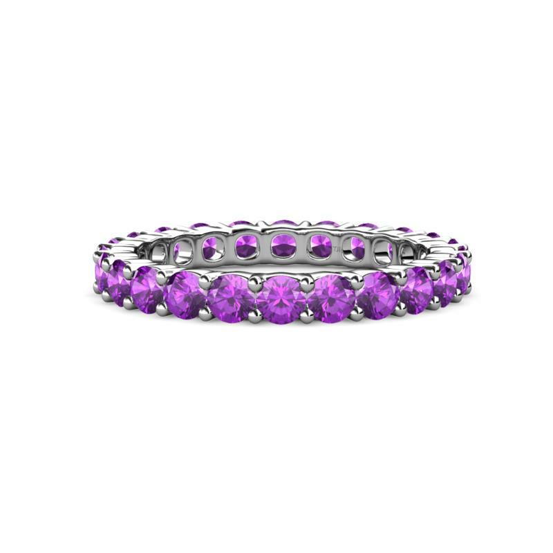 TriJewels Amethyst Common Prong Women Eternity Stackable Ring 14K Gold JP:173457