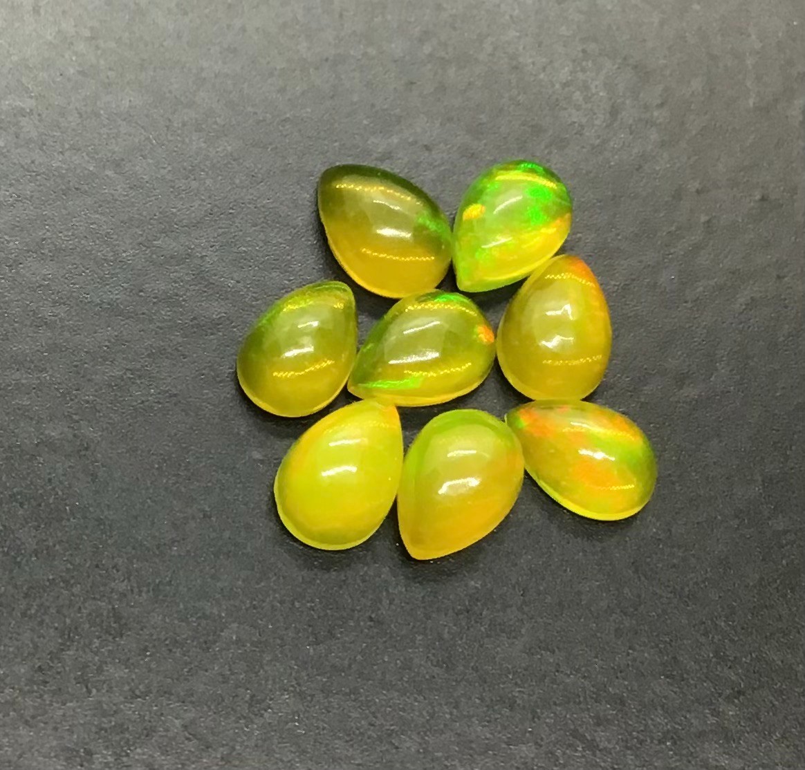 Ethiopian Yellow Opal AAA Natural Pear Flat Back Loose Gemstone For All Jewelry