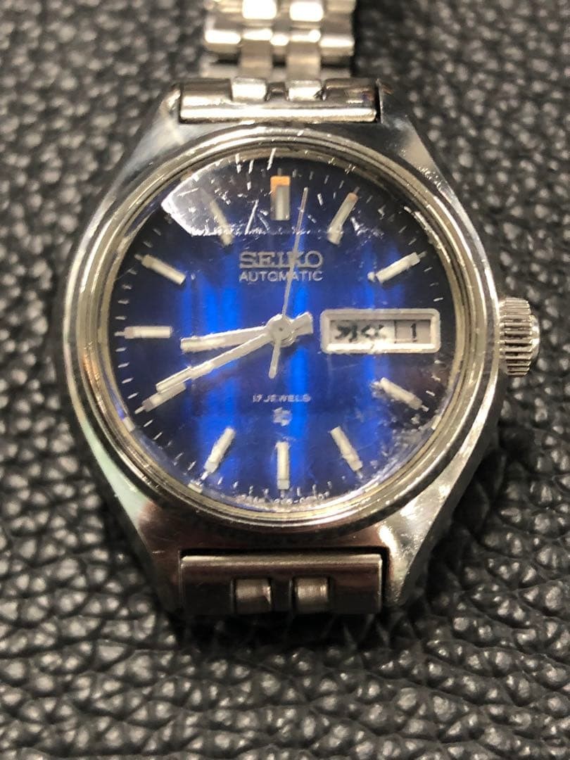 SEIKO Automatic 17 Jewels Ladies Watch Silver Runs 25.5mm Vintage Japan