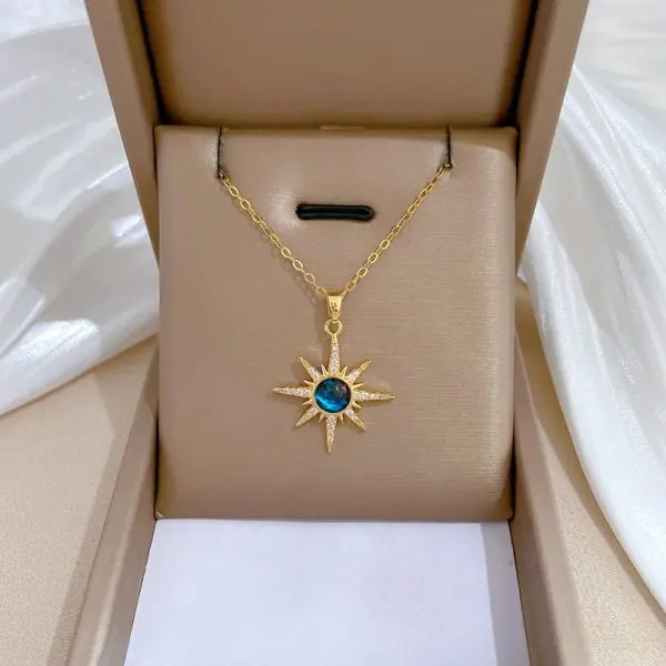 Butterfly Flower Clavicle Necklace Women Stainless Steel Zircon Tassel