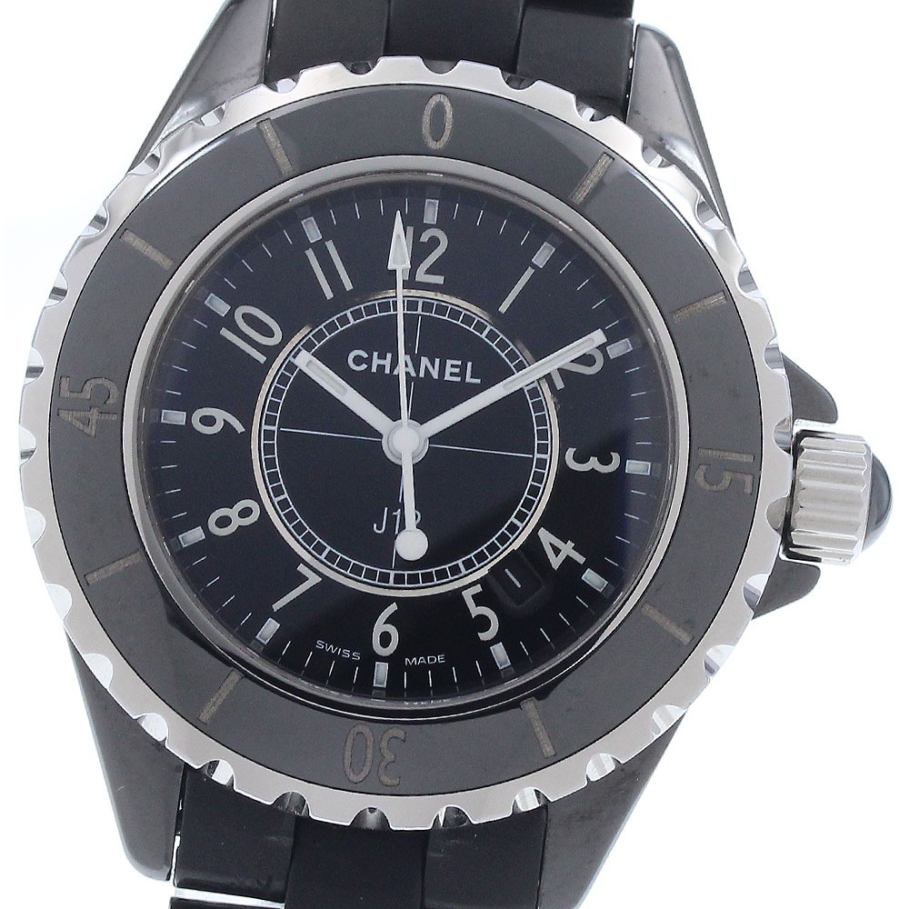 CHANEL J12 H0681 Black ceramic date black Dial Quartz Ladies Watch_946665