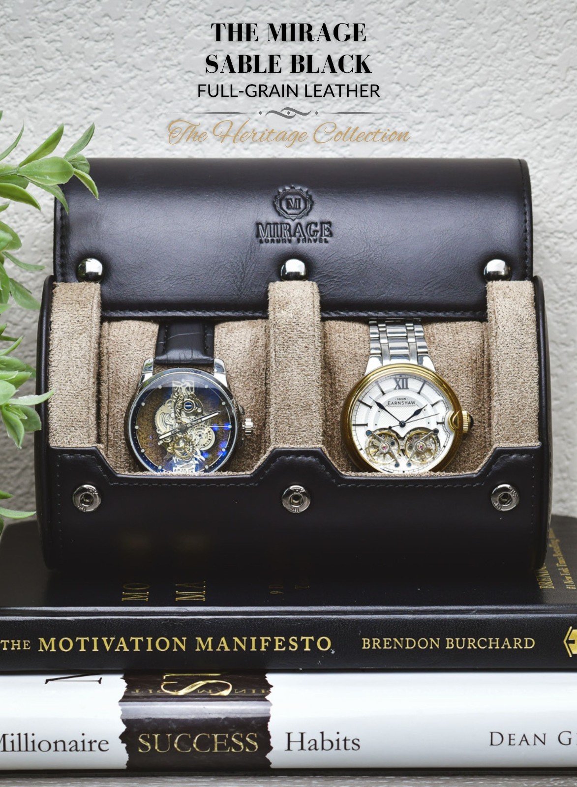 Leather Watch Travel Case for Men – Watch Rolls Full Grain Genuine Leather