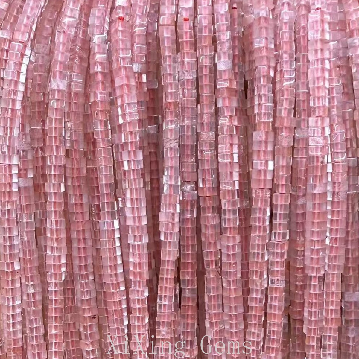 1x2mm Red Watermelon Crystal Flat Square Disc Spacer Beads for Jewelry Making