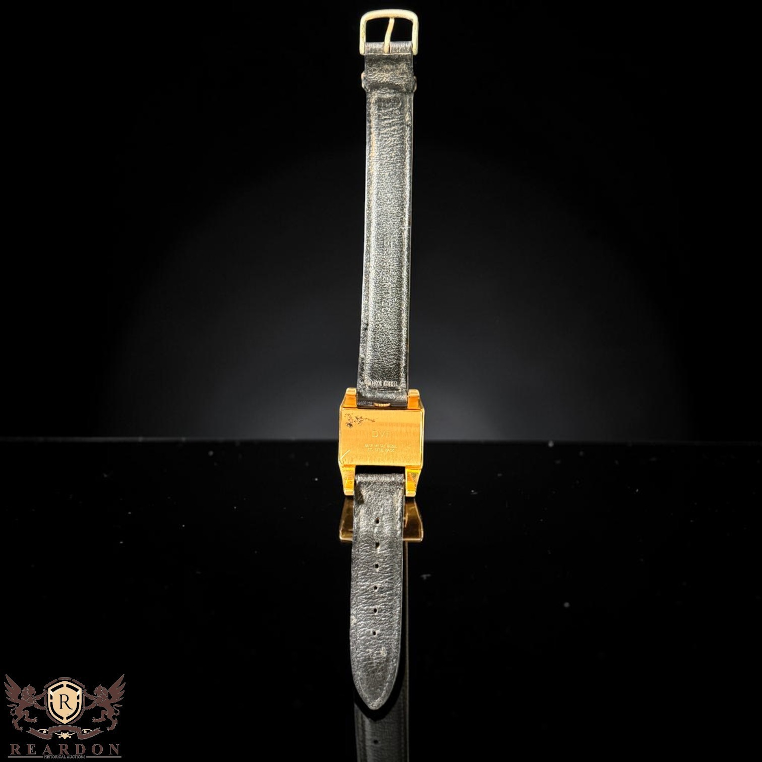 Vintage DVF Diane Von Furstenberg Curved Arch Tank Watch Gold Tone Quartz Runs!!